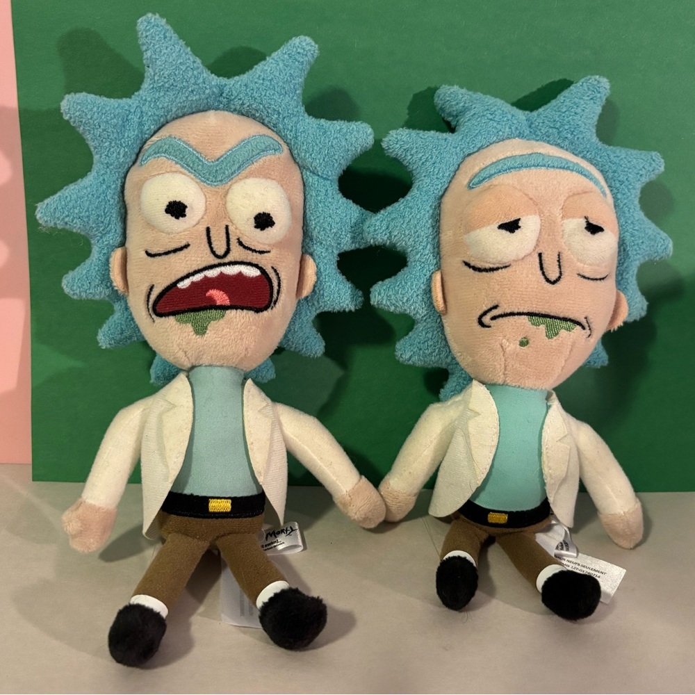 Two Rik Plushies from Rik and Morty